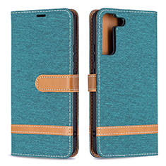 Custodia Portafoglio In Pelle Cover con Supporto B11F per Samsung Galaxy S21 Plus 5G Verde