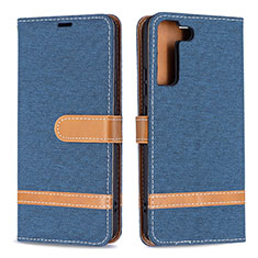 Custodia Portafoglio In Pelle Cover con Supporto B11F per Samsung Galaxy S23 5G Blu Notte