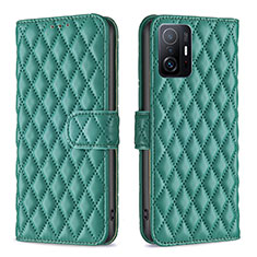 Custodia Portafoglio In Pelle Cover con Supporto B11F per Xiaomi Mi 11T Pro 5G Verde