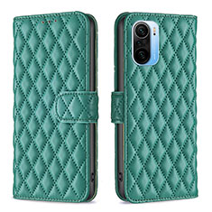 Custodia Portafoglio In Pelle Cover con Supporto B11F per Xiaomi Mi 11X 5G Verde