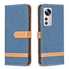 Custodia Portafoglio In Pelle Cover con Supporto B11F per Xiaomi Mi 12S 5G Cielo Blu