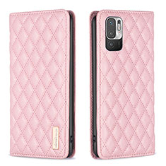 Custodia Portafoglio In Pelle Cover con Supporto B11F per Xiaomi POCO M3 Pro 5G Oro Rosa