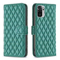 Custodia Portafoglio In Pelle Cover con Supporto B11F per Xiaomi Poco M5S Verde