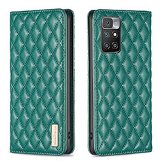 Custodia Portafoglio In Pelle Cover con Supporto B11F per Xiaomi Redmi 10 (2022) Verde