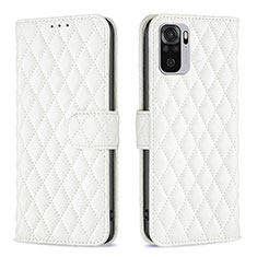 Custodia Portafoglio In Pelle Cover con Supporto B11F per Xiaomi Redmi Note 10 4G Bianco