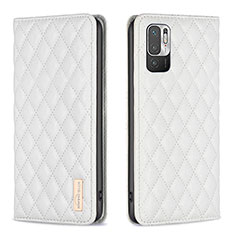 Custodia Portafoglio In Pelle Cover con Supporto B11F per Xiaomi Redmi Note 10 5G Bianco