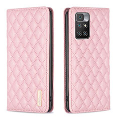 Custodia Portafoglio In Pelle Cover con Supporto B11F per Xiaomi Redmi Note 11 4G (2021) Oro Rosa