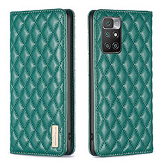 Custodia Portafoglio In Pelle Cover con Supporto B11F per Xiaomi Redmi Note 11 4G (2021) Verde