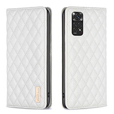 Custodia Portafoglio In Pelle Cover con Supporto B11F per Xiaomi Redmi Note 11 4G (2022) Bianco