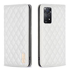 Custodia Portafoglio In Pelle Cover con Supporto B11F per Xiaomi Redmi Note 11 Pro 4G Bianco