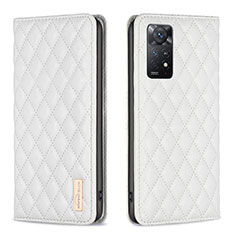 Custodia Portafoglio In Pelle Cover con Supporto B11F per Xiaomi Redmi Note 11 Pro 5G Bianco
