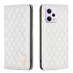 Custodia Portafoglio In Pelle Cover con Supporto B11F per Xiaomi Redmi Note 12 Pro+ Plus 5G Bianco