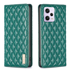 Custodia Portafoglio In Pelle Cover con Supporto B11F per Xiaomi Redmi Note 12 Pro+ Plus 5G Verde