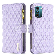 Custodia Portafoglio In Pelle Cover con Supporto B12F per Nokia G11 Viola