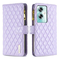 Custodia Portafoglio In Pelle Cover con Supporto B12F per Oppo A2 5G Viola