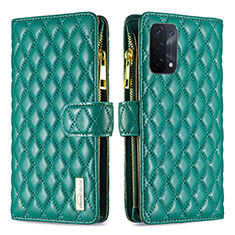 Custodia Portafoglio In Pelle Cover con Supporto B12F per Oppo A54 5G Verde