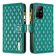 Custodia Portafoglio In Pelle Cover con Supporto B12F per Oppo A94 5G Verde