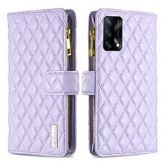 Custodia Portafoglio In Pelle Cover con Supporto B12F per Oppo A95 4G Viola