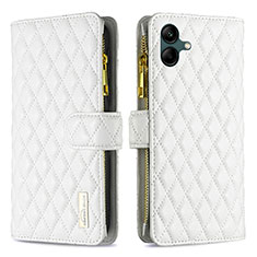 Custodia Portafoglio In Pelle Cover con Supporto B12F per Samsung Galaxy A04E Bianco
