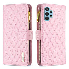 Custodia Portafoglio In Pelle Cover con Supporto B12F per Samsung Galaxy A32 4G Oro Rosa