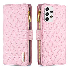 Custodia Portafoglio In Pelle Cover con Supporto B12F per Samsung Galaxy A53 5G Oro Rosa