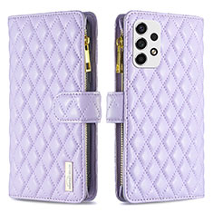 Custodia Portafoglio In Pelle Cover con Supporto B12F per Samsung Galaxy A53 5G Viola