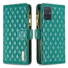 Custodia Portafoglio In Pelle Cover con Supporto B12F per Samsung Galaxy A71 5G Verde