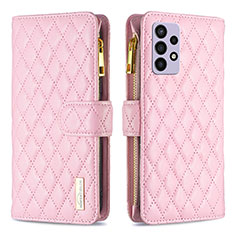 Custodia Portafoglio In Pelle Cover con Supporto B12F per Samsung Galaxy A72 4G Oro Rosa