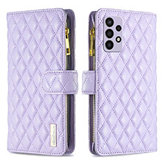 Custodia Portafoglio In Pelle Cover con Supporto B12F per Samsung Galaxy A72 5G Viola