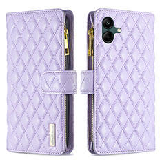 Custodia Portafoglio In Pelle Cover con Supporto B12F per Samsung Galaxy F14 5G Viola