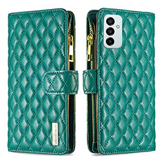 Custodia Portafoglio In Pelle Cover con Supporto B12F per Samsung Galaxy F23 5G Verde