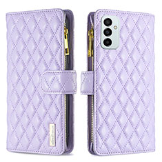 Custodia Portafoglio In Pelle Cover con Supporto B12F per Samsung Galaxy M23 5G Viola