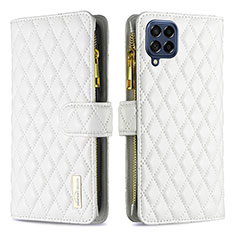 Custodia Portafoglio In Pelle Cover con Supporto B12F per Samsung Galaxy M53 5G Bianco