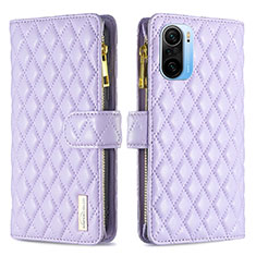 Custodia Portafoglio In Pelle Cover con Supporto B12F per Xiaomi Mi 11i 5G Viola