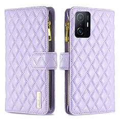 Custodia Portafoglio In Pelle Cover con Supporto B12F per Xiaomi Mi 11T 5G Viola