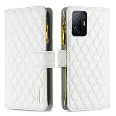 Custodia Portafoglio In Pelle Cover con Supporto B12F per Xiaomi Mi 11T Pro 5G Bianco