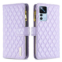 Custodia Portafoglio In Pelle Cover con Supporto B12F per Xiaomi Mi 12T 5G Viola