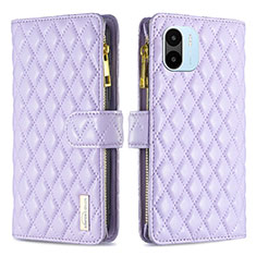 Custodia Portafoglio In Pelle Cover con Supporto B12F per Xiaomi Poco C50 Viola