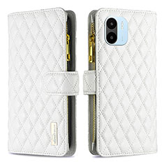 Custodia Portafoglio In Pelle Cover con Supporto B12F per Xiaomi Poco C51 Bianco