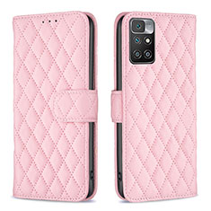 Custodia Portafoglio In Pelle Cover con Supporto B12F per Xiaomi Redmi 10 (2022) Oro Rosa