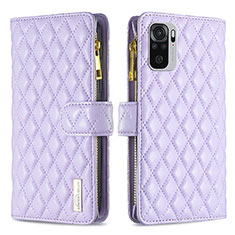 Custodia Portafoglio In Pelle Cover con Supporto B12F per Xiaomi Redmi Note 10 4G Viola