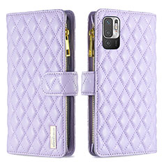 Custodia Portafoglio In Pelle Cover con Supporto B12F per Xiaomi Redmi Note 10 5G Viola