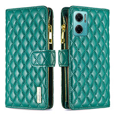 Custodia Portafoglio In Pelle Cover con Supporto B12F per Xiaomi Redmi Note 11E 5G Verde