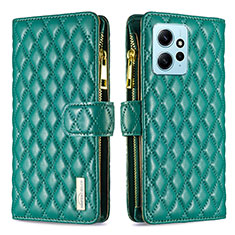 Custodia Portafoglio In Pelle Cover con Supporto B12F per Xiaomi Redmi Note 12 4G Verde