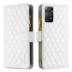 Custodia Portafoglio In Pelle Cover con Supporto B12F per Xiaomi Redmi Note 12 Pro 4G Bianco