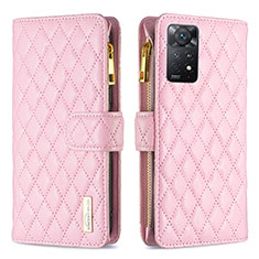 Custodia Portafoglio In Pelle Cover con Supporto B12F per Xiaomi Redmi Note 12 Pro 4G Oro Rosa