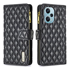 Custodia Portafoglio In Pelle Cover con Supporto B12F per Xiaomi Redmi Note 12 Turbo 5G Nero