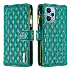 Custodia Portafoglio In Pelle Cover con Supporto B12F per Xiaomi Redmi Note 12 Turbo 5G Verde