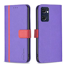 Custodia Portafoglio In Pelle Cover con Supporto B13F per OnePlus Nord CE 2 5G Viola