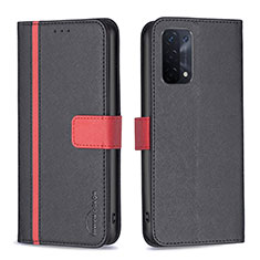 Custodia Portafoglio In Pelle Cover con Supporto B13F per Oppo A74 5G Nero